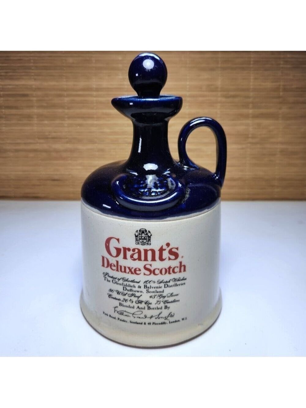Vintage Grant’s Deluxe Scotch Decanter Glenfiddich Scotland Collectible 1970s